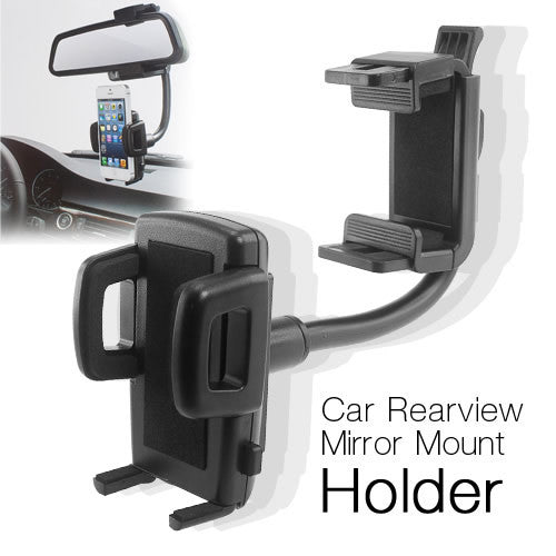 Universal 360° Rotating Car Rearview Mirror Car Holder Black