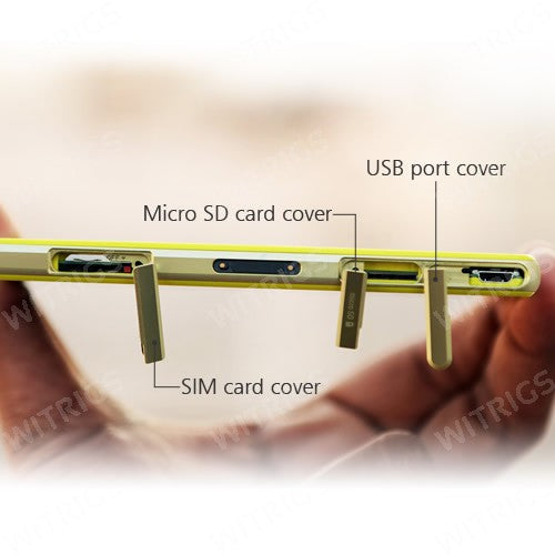 OEM Micro SD + SIM + USB Port Cover Flap for Sony Xperia Z1 Compact Lime