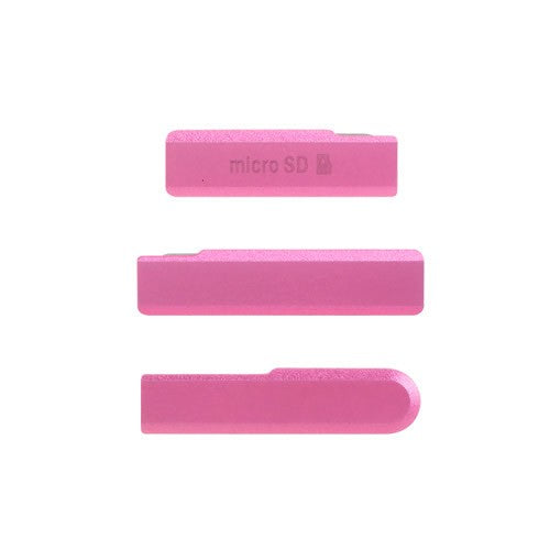 OEM Micro SD + SIM + USB Port Cover Flap for Sony Xperia Z1 Compact Pink