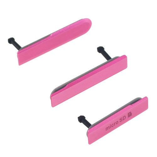 OEM Micro SD + SIM + USB Port Cover Flap for Sony Xperia Z1 Compact Pink