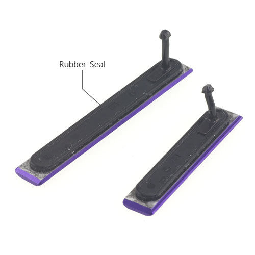 OEM Micro SD + SIM + USB Port Cover Flap for Sony Xperia Z2 Purple