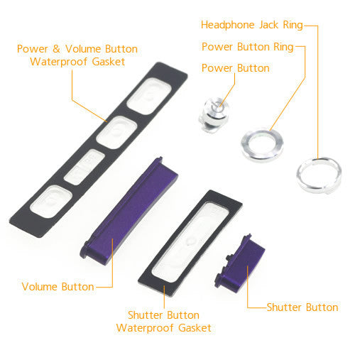 OEM Side Button Set for Sony Xperia Z1 Purple