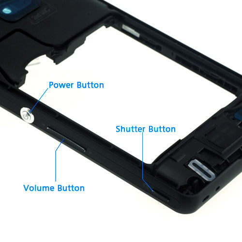 OEM Middle Housing for Sony Xperia ZR Black