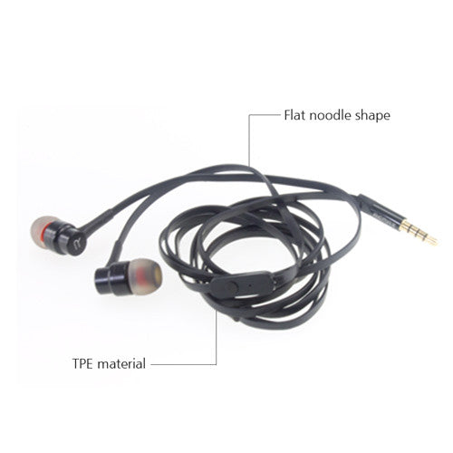 REMAX Flat Noodle Shape In-ear EarPhones Black