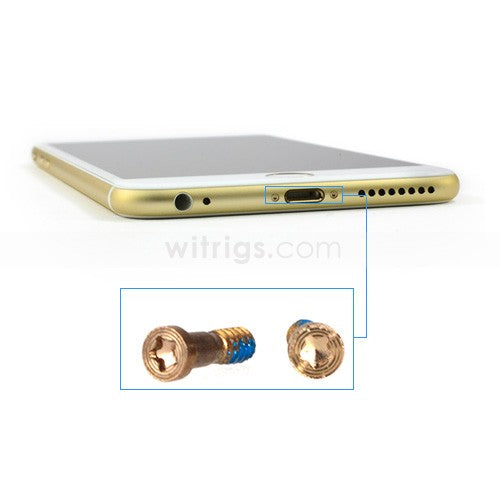 OEM 2PCS Charging Port Screw Set for iPhone 6 Gold