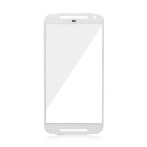 Custom Front Glass for Motorola Moto G2 White