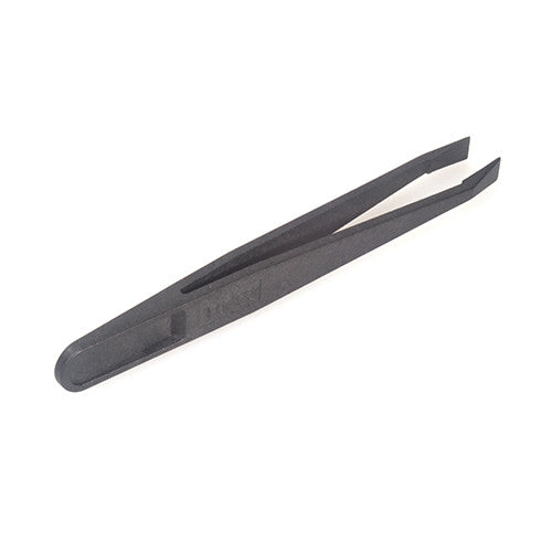 Flat Tip Plastic Tweezers Black