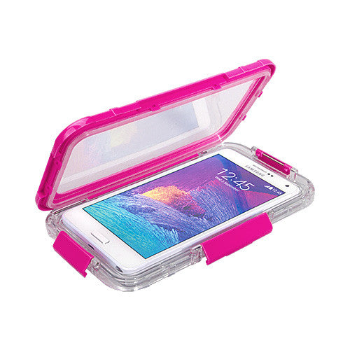 Universal Waterproof Hard Case for Smart Phone Magenta