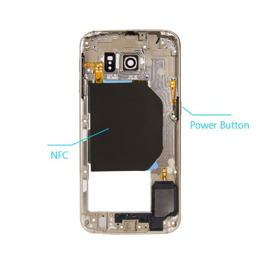 OEM Middle Housing Assembly for Samsung Galaxy S6 Gold