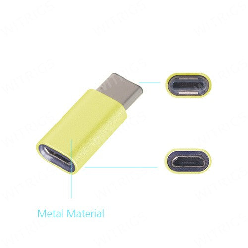 Metal USB Type-C to Micro USB Adapter for OnePlus Two Yellow