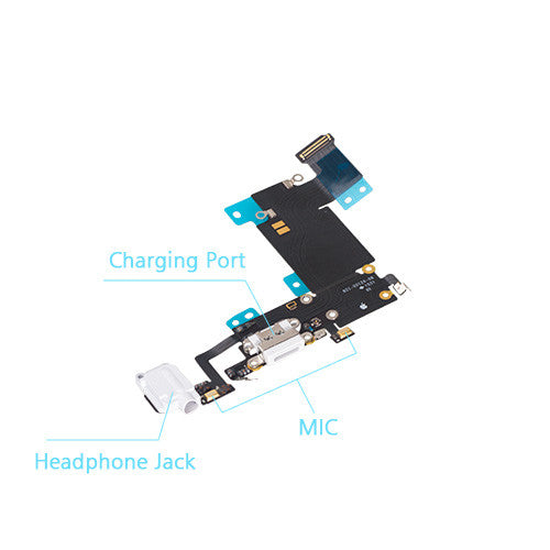 OEM Charging Port & Headphone Jack Flex for iPhone 6S Plus White