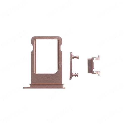 OEM SIM Card Tray + Side Button for iPhone 7 Rose Gold