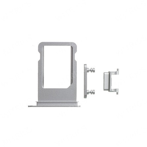 OEM SIM Card Tray + Side Button for iPhone 7 Silver