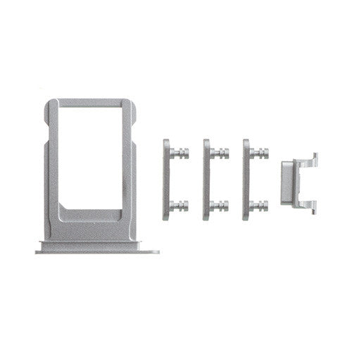 OEM SIM Card Tray + Side Button for iPhone 7 Plus Silver