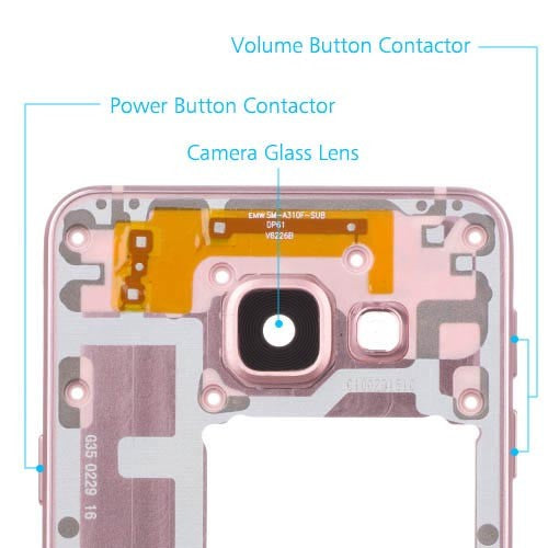 OEM Middle Frame for Samsung Galaxy A3 (2016) Pink