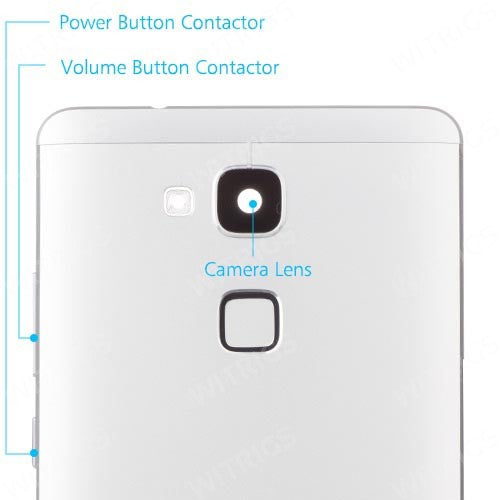 OEM Back Cover with Fingerprint Sensor Flex for Huawei Ascend Mate 7 Moonlight Silver