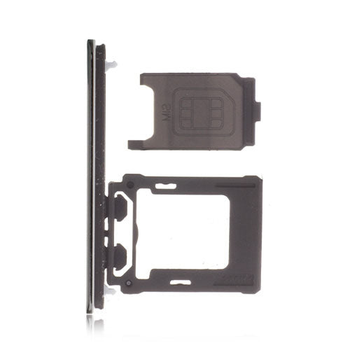 OEM Dual SIM Card Tray + SIM Cover Flap for Sony Xperia XZ Premium Deepsea Black