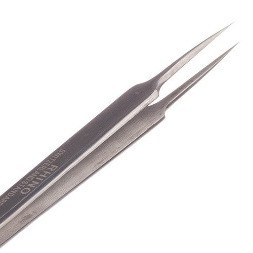 Pro Rhino Stainless Steel Tweezers Super Fine Tip Straight RH-314 Silver