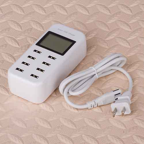 Smart USB Charger With LCD Display White