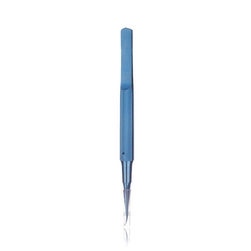 Precise Titanium Alloy Curved Tip Tweezers Blue