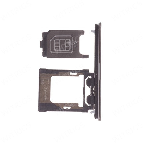 Custom SIM Card Tray + SIM Cover Flap for Sony Xperia XZ Premium Luminous Chrome