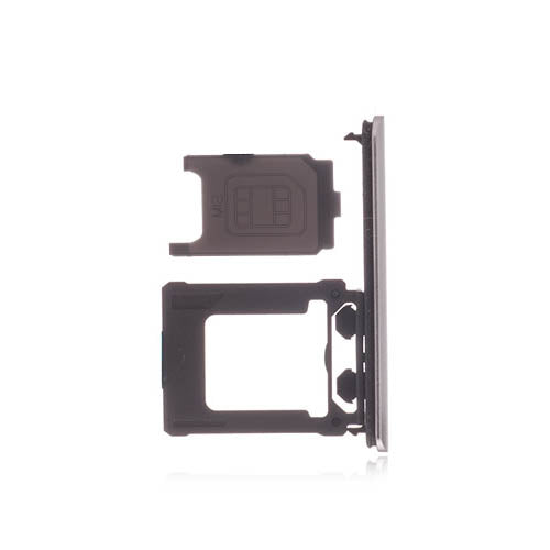 OEM SIM Card Tray + SIM Cover Flap for Sony Xperia XZ1 Warm Silver