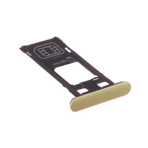 OEM Dual SIM + SD Card Tray + Cover Flaps for Sony Xperia XZS Lime Gold