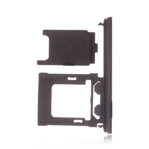 OEM Dual SIM Card Tray + Card Cover Flap for Sony Xperia XZ1 Black