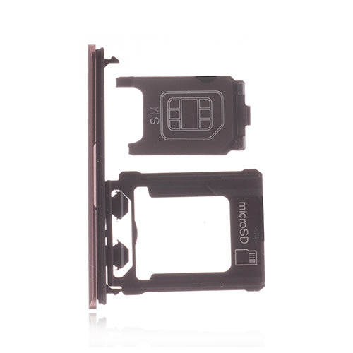 OEM SIM Card Tray + SIM Cover Flap for Sony Xperia XZ1 Venus Pink