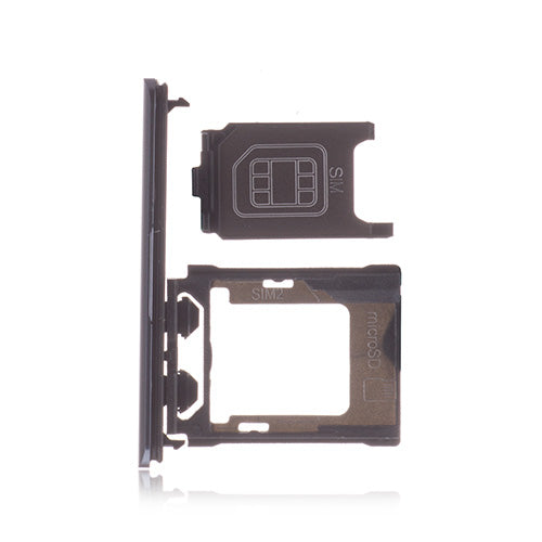 OEM Dual SIM Card Tray + SIM Cover Flap for Sony Xperia XZ1 Moonlit Blue
