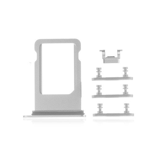 OEM SIM Card Tray + Side Button for iPhone 8 Silver
