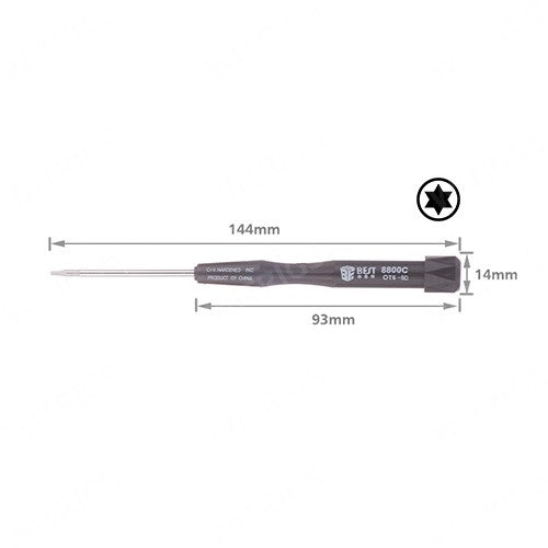 Best T6*50mm Torx Screwdriver Black