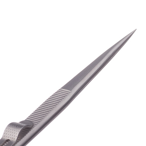JM-T9-11 Metal Adjustable Tweezer Tip Straight Silver