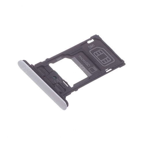 OEM SIM + SD Card Tray for Sony Xperia XZ2 Compact White Silver