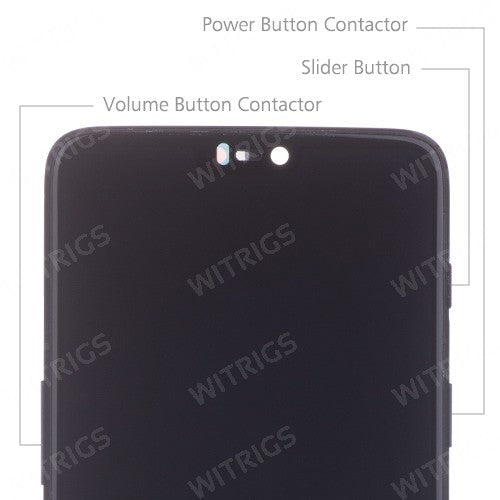 Custom Screen Replacement with Frame for OnePlus 6 Mirror Black