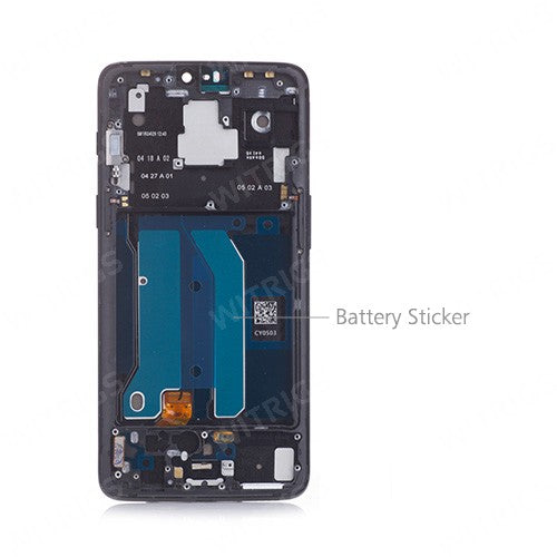 Custom Screen Replacement with Frame for OnePlus 6 Mirror Black