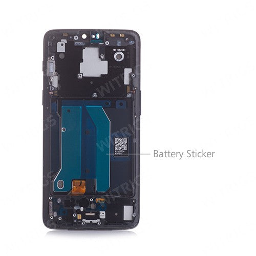Custom Screen Replacement with Frame for OnePlus 6 Midnight Black