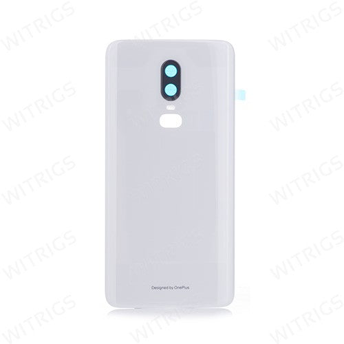 OEM Battery Cover + Camera Lens for OnePlus 6 Silk White