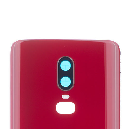 OEM Battery Cover + Camera Lens for OnePlus 6 Amber Red