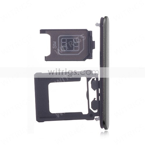 OEM SIM Card Tray + SIM Cover Flap for Sony Xperia XZ1 Compact Black