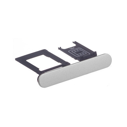 OEM SIM Card Tray + SIM Cover Flap for Sony Xperia XZ1 Compact White Silver