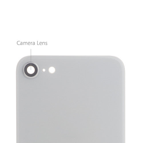 Custom Battery Cover + Camera Lens for iPhone 8 Silver