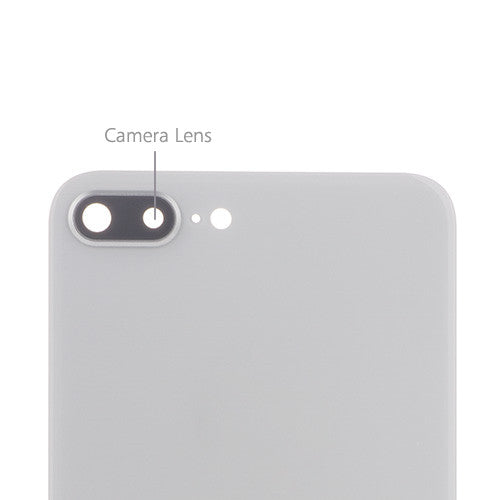 Custom Battery Cover + Camera Lens for iPhone 8 Plus Silver