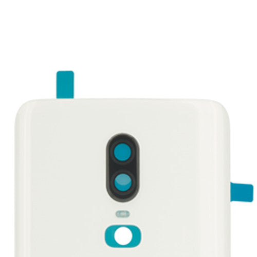 Custom Battery Cover + Camera Lens for OnePlus 6 Silk White