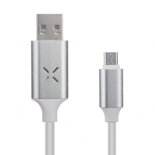 New USB Sync & Charge Cable with Sound Light Sensor for Micro Port White