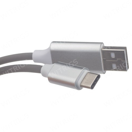 New USB Sync & Charge Cable with Sound Light Sensor for Type-C Port White