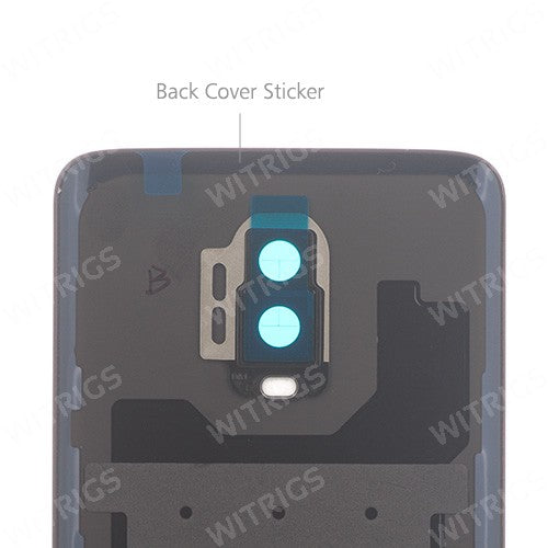 OEM Battery Cover + Camera Lens Ring for OnePlus 6T Midnight Black