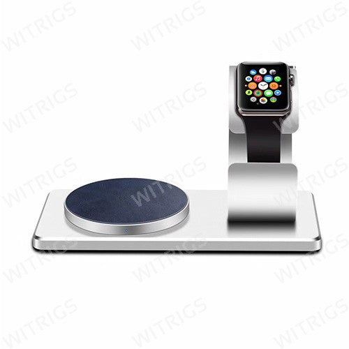 For iWatch Wireless Charger with Supporting Frame Silver