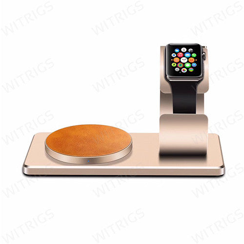 For iWatch Wireless Charger with Supporting Frame Gold