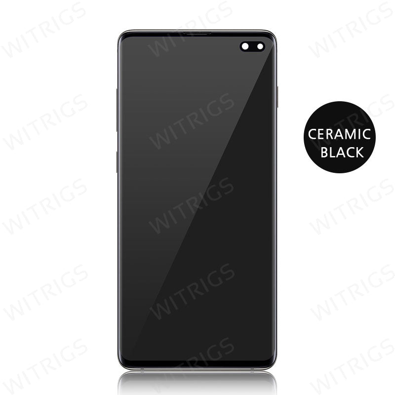 OEM Screen Replacement with Frame for Samsung Galaxy S10 Plus Ceramic Black